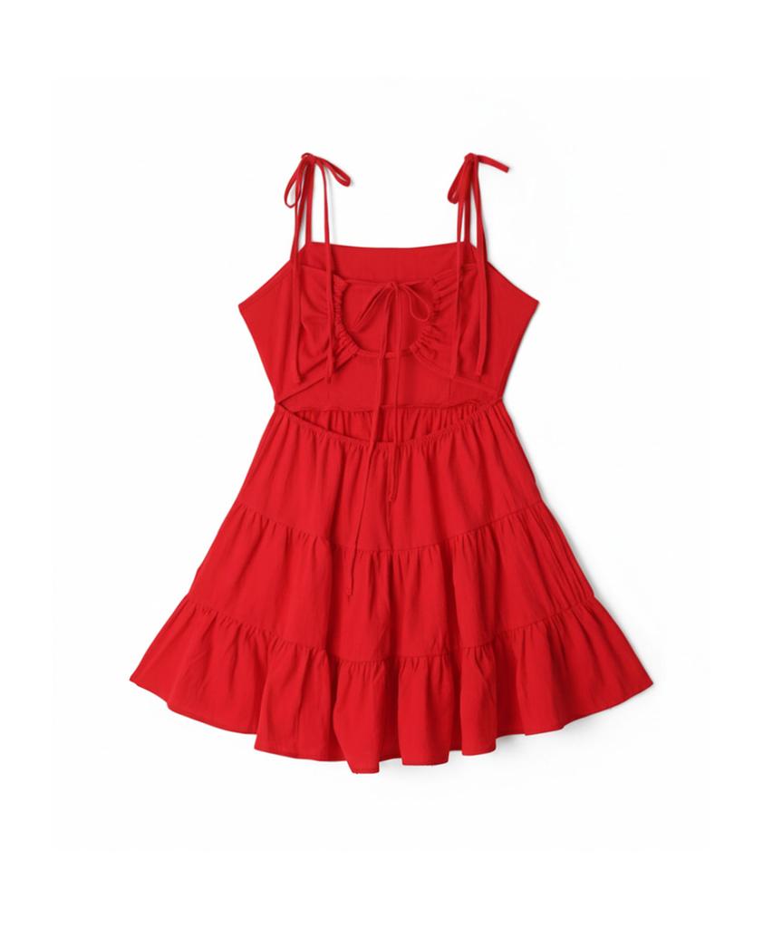 VIKINI VENDER Vieta Mini-Kleid mit Rückenteil-Punkt - Rot