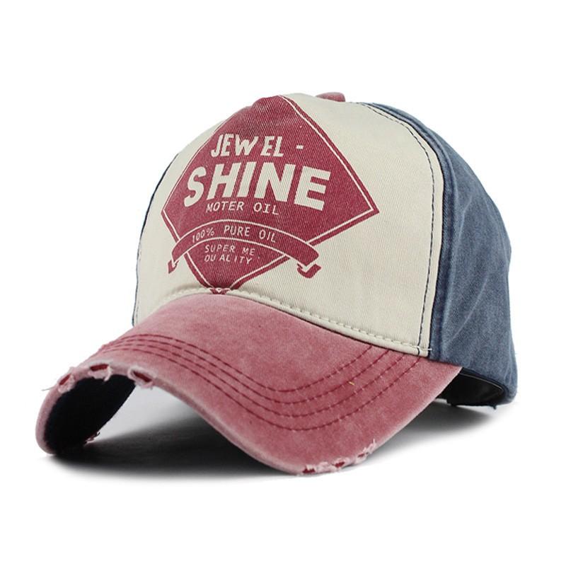 Splicing Alphabet Baseball Cap Pure Cotton Ripped Brim Sun Hat Men's and Women's Spring and Autumn Casual Cap
