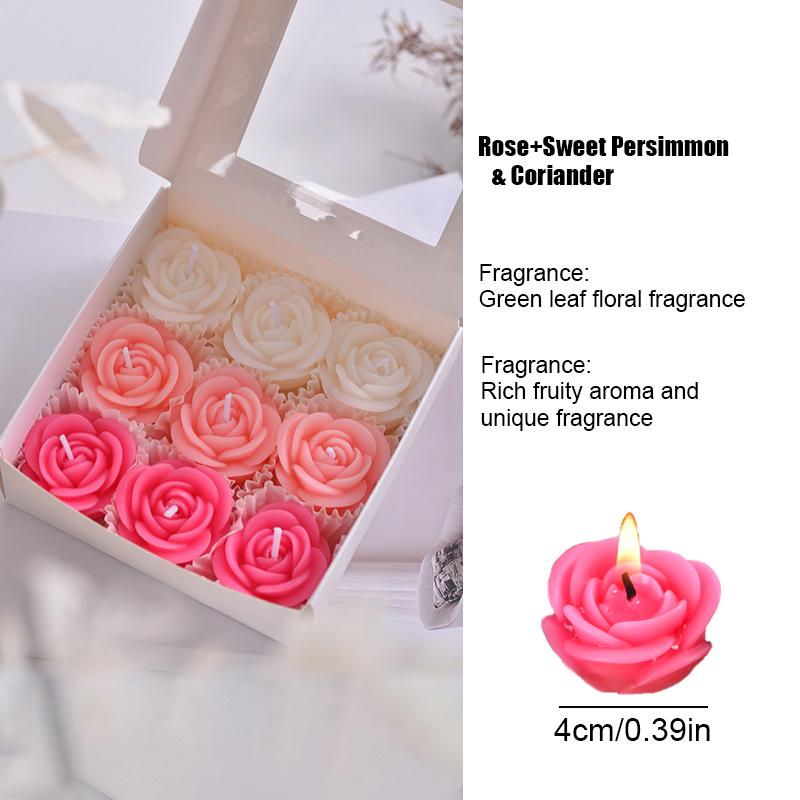 1 Set Banquet Romantic Scented Elegant Rose Mini-Sized Candles Fragrant Handmade Floating Wedding Ambiance-Boosting