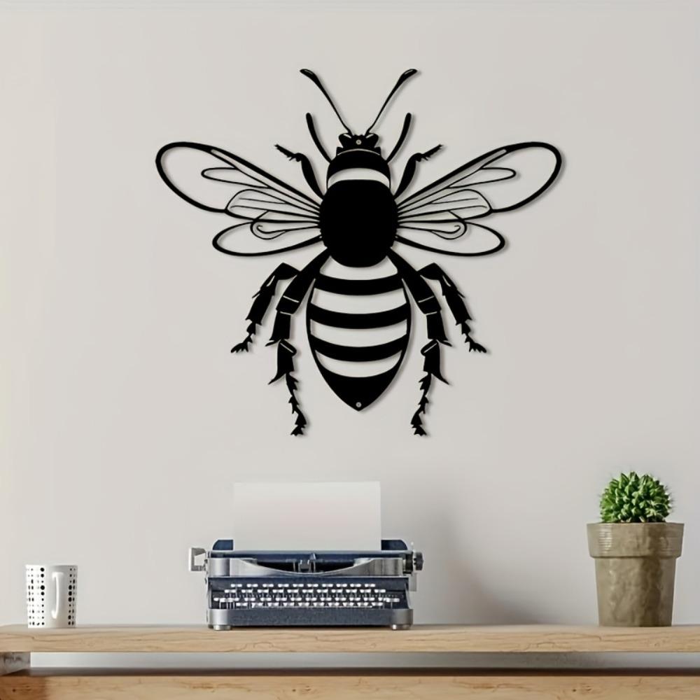 Metal Wall Art Bee, Iron Outdoor Sculpture, Garden Balcony Living Room Indoor Home Decor