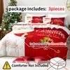3pcs/set Christmas Reindeer Snowman Bedding Set Includes 1 Duvet Cover And 2 Pillowcases Soft And Skin-Friendly