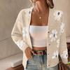 Women's Spring and Autumn Floral Pattern Button-down Cardigan