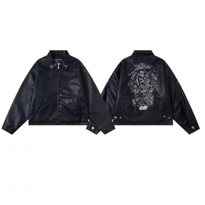 Erkek Geniş Kesim Pamuklu Kapüşonlu Fermuarlı Sweatshirt Sokak Giyim Günlük Harf Baskılı Uzun Kollu Tişört