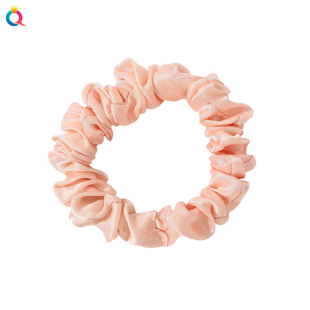Satin Großes Scrunchie Einfarbig Kordelfarbe Dinza Pferdeschwanz Kugel Haargummi