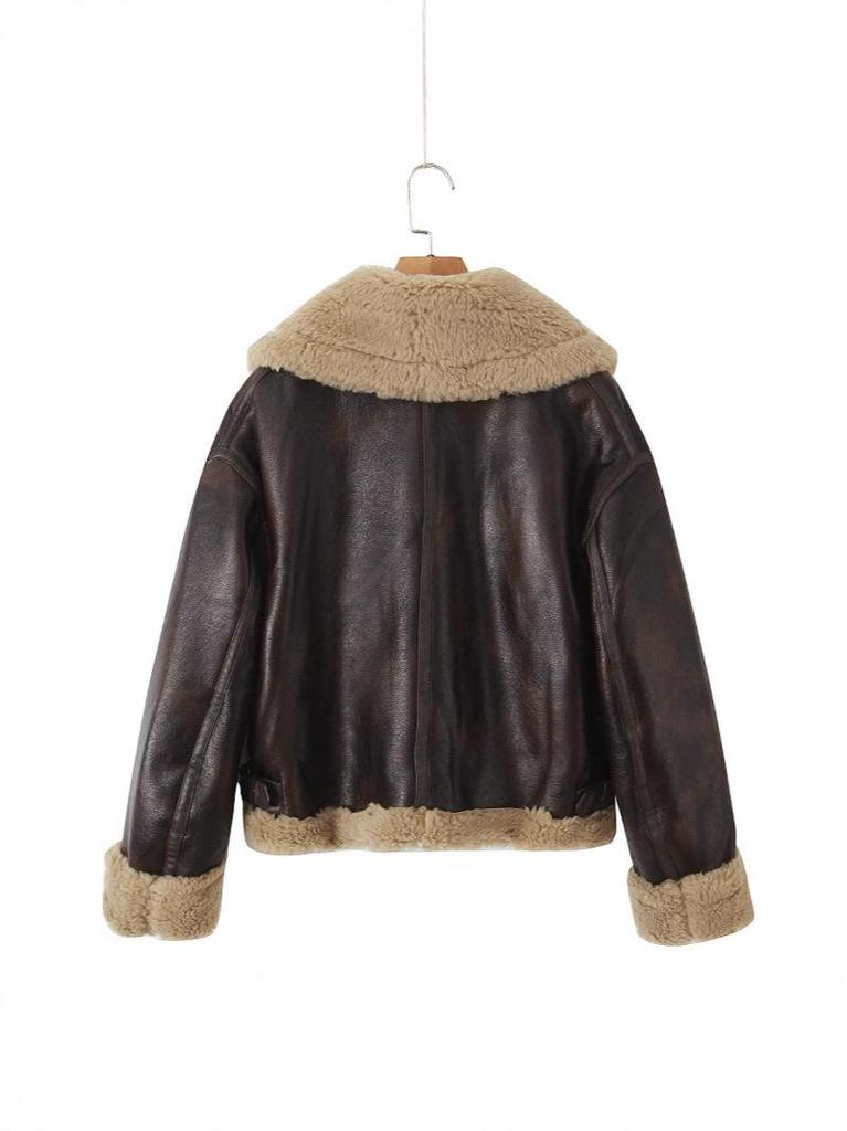 Women's Thickened European & American Fur-Integrated Loose Short Jacket