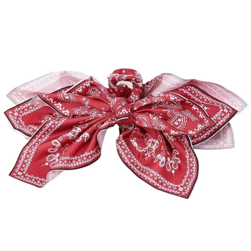 Double-Sided Cashew Flower Bow Hair & Heart Claw Clip Set - Summer Shark Clip Fashion Ponytail Accessories