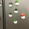 Flower Artificial Plant Succulent Potted Fridge Magnets Board Stickers Note Holder Message Sticker
