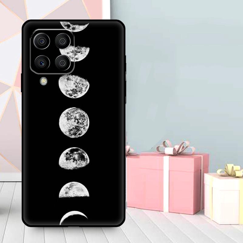 Black Moon Stars Space Astronaut Case For Samsung Galaxy M56 M52 M32 M53 M16 M11 M21 M31 M35 M12 M13 M14 M15 M36 M55 M34 M54