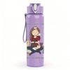 1PC Girl Sitting With Dog Cartoon 750ml Color Plastic Sports Water Bottle Leakproof Flip Straw Lid Suitable for Sports Office Home Use