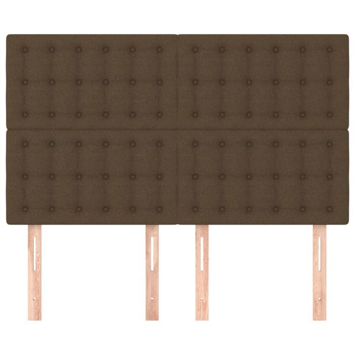 Maison Exclusive - Tête de lit Marron foncé 144 x 5 x 118/128 cm Tissu