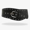 Vintage Irregular Wide Waist Belt With Alloy Buckle For Denim Pants Fashion Accessories