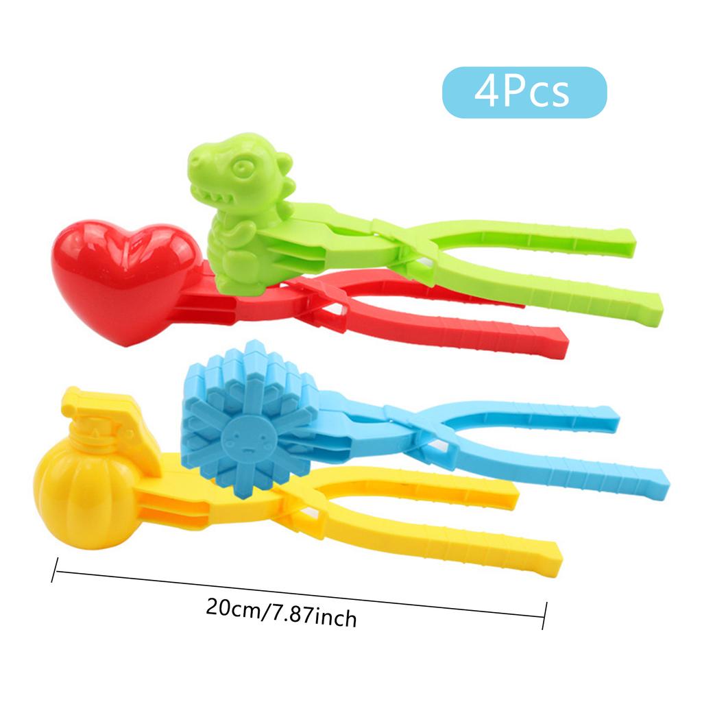 1/4pcs Snowball Maker Clip Multi-shape Cartoon Snow Balls Making Clamps Snow Ball Maker Gadgets Kids s for Snowball Fights Tool