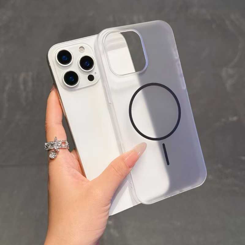 

Applicable To Apple 16 Mobile Phone Case PC Ultra-thin Thin Circle Magnetic Suction 14iphone15promax Ice Fog Scrub 13 iphone 16promax