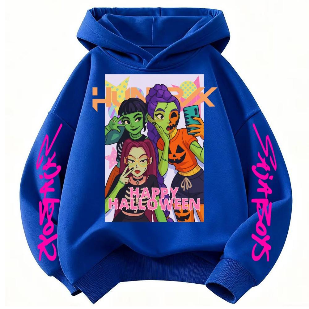 Celebrate 2025 Halloween In K-POP Style: Demon Hunters Cartoon Hoodies for Kids. Super Soft & Cozy, for Both Boys and Girls!