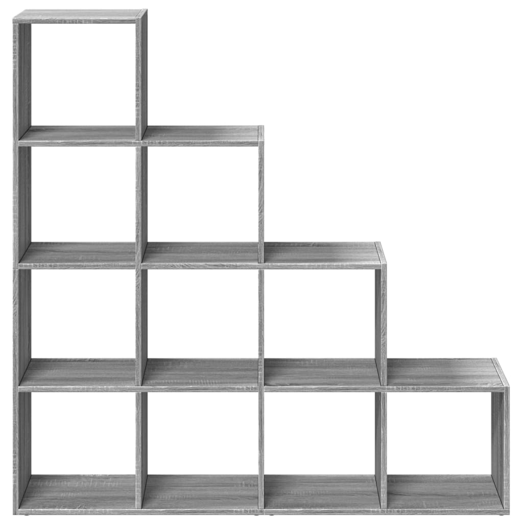 Room Divider Bookshelf 4 Tier Grey Sonoma 131.5 x 29 x 131.5 cm