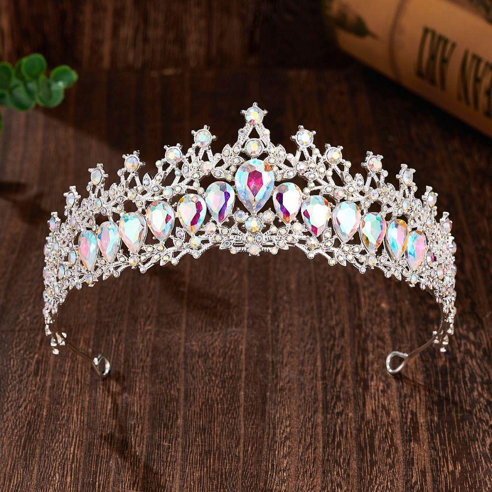 Luxury Zinc Zinc Alloy Princess Crown Shiny Bridal Headwear Trendy Girls Party Headbands  Themed Parties
