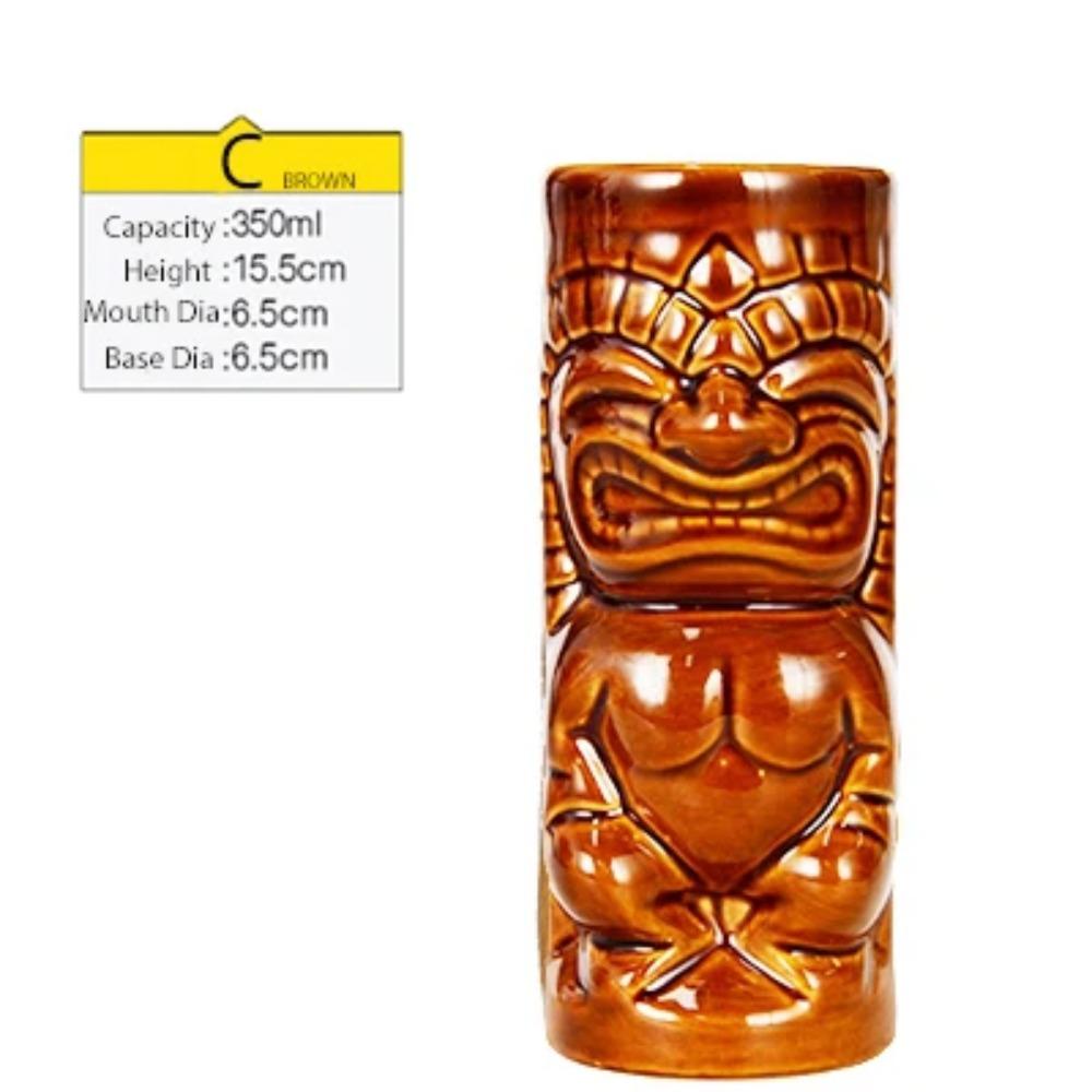 Tiki hrnky Keramické havajské hrnky na párty Luau Nádobí na pití, roztomilé skleničky na exotické koktejly, Tiki bar