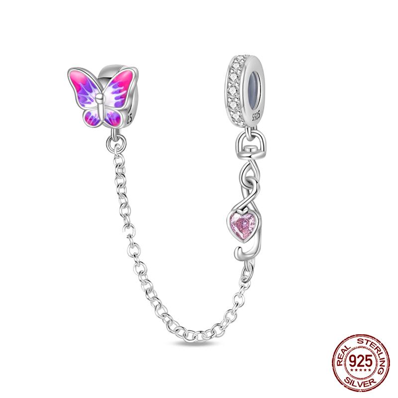 Copper Heart Shaped Keylock Cross Pattern Fantasy Cat Claw Safety Chains Fit Qikaola Original Bracelets Diy Jewelry