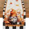 1pc, Fall Table Runner, Mushroom Gnome Maple Leaf Decorations Autumn Thanksgiving Farmhouse