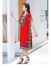 Ethnic Style Plus Size Summer Women's Cotton Silk Lace-Up Dress