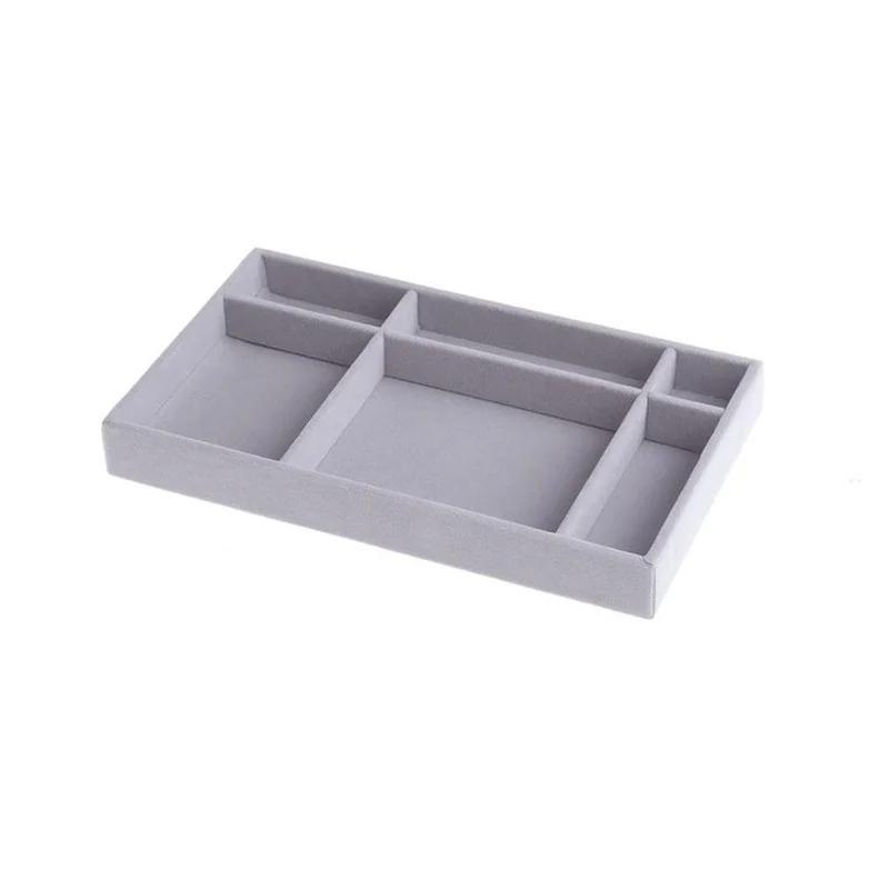 Sieraden Organizer Fluweel Sieraden Opbergbak Display Houder Ring Armband Ketting Opbergdoos Vitrine Lade Organizer Bakken