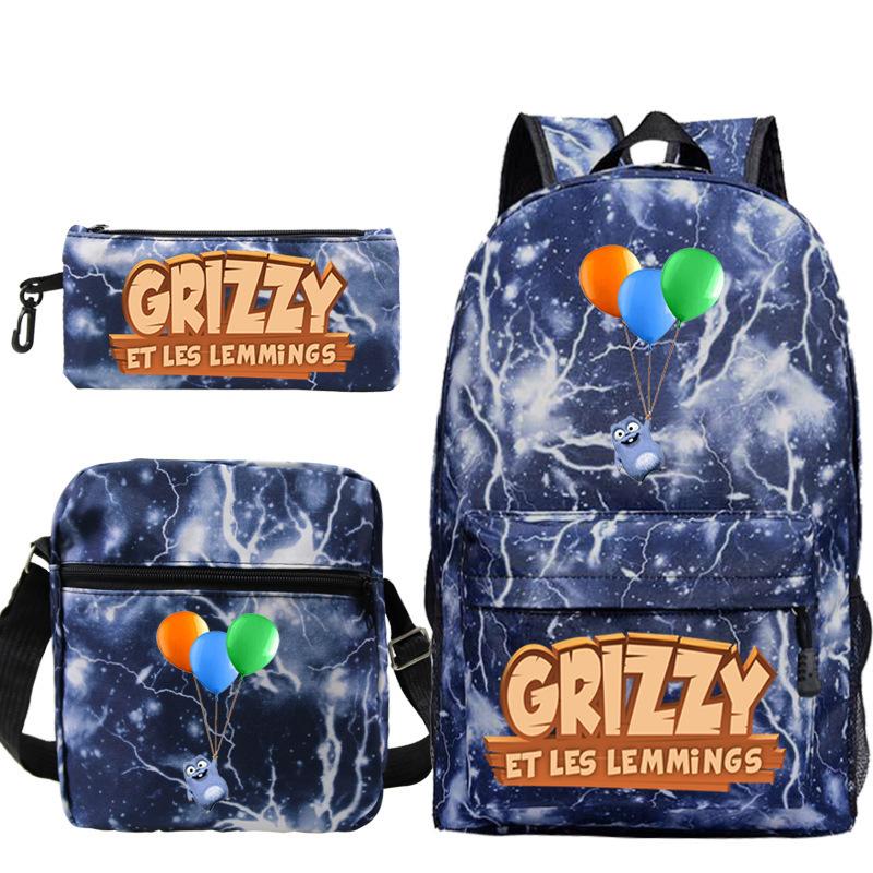 Schulrucksack mit großer Kapazität und Schultergurt; Schüler Drei-teiliges Federmäppchen-Set