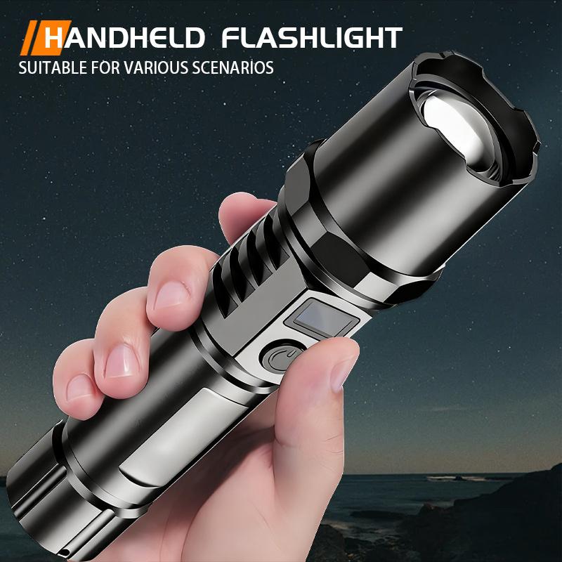 Xiaomi 10000LM High Power LED Flashlight Long-range USB C Rechargeable Flashlight Power Display Zoom Lantern For Outdoor Camping Torch
