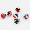 4Pcs USA Italy Germany British Flag Metal Screws License Plate Bolts For VW BM Aud Car Accessories