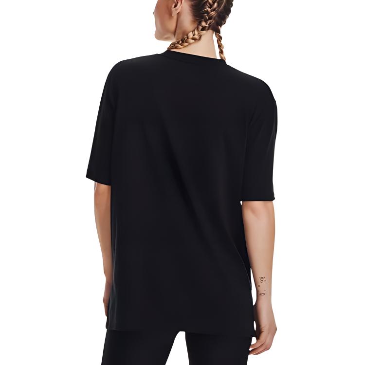 Under Armour Loose Training Sports T-Shirt Women Tops Black 1363206-001