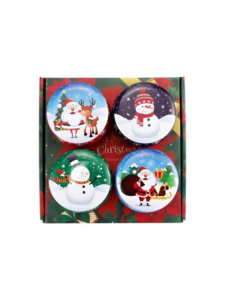 

4pcs/set Christmas Scented candles Soy Wax Candles Aromatherapie Geurkaars Gift Set, Luxe Santa Claus, Snowman Decoratie