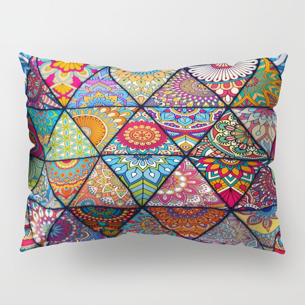 Retro Ethnic Style Pillow Cover Single-Sided Polyester Car Cushion Cover Bohemian Pillow Cover Waist Pillow Cover