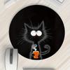 Black Cat Round Mouse Pad Durable Non-Slip Rubber Mat Office Gaming Desk Pad Mouse Mat Setup Desk Accessories Mousepad Carpet