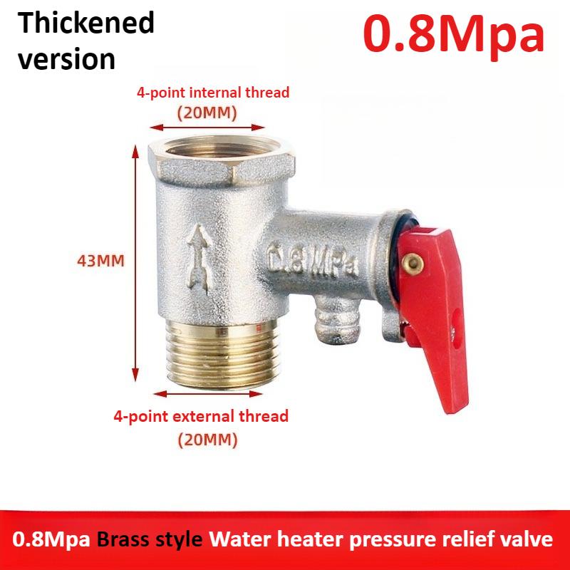 Brass 4-point Durable Adjustable Pressure Relief Valve Safety Valve Is Used To Protect Closed Water Systems From Overpressure
