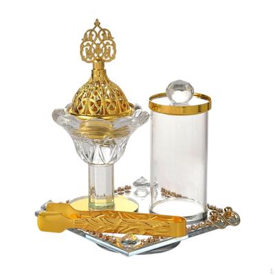 Arabian Burner Ornament Home Decor Gift Censer Golden Holder for Living Room Desk Bedroom