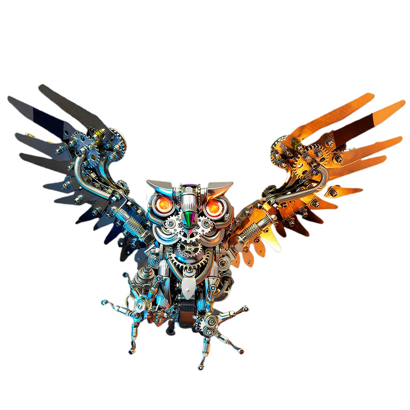 700 ШТ. DIY Стимпанк 3D Стимпанк Металлическая Модель Механическая Ночная Сова Пазлы Конструктор Набор Игрушки Хэллоуин Декор