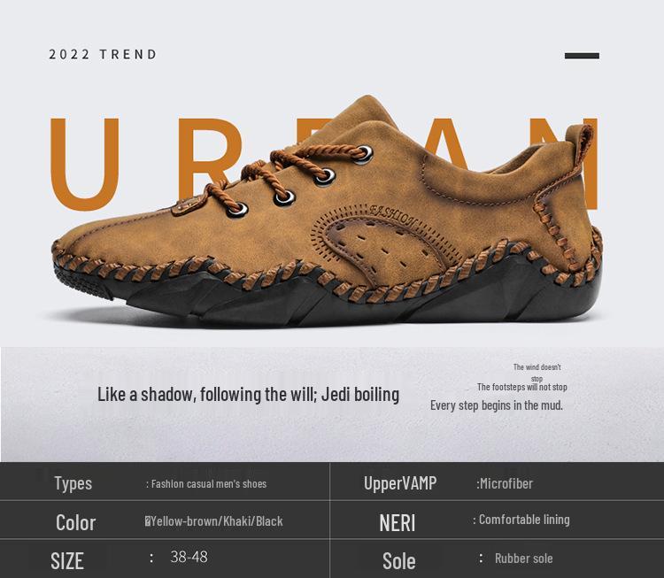 2022 Autumn Men's Casual Korean-Style Leather Moccasins: Breathable Handmade Octopus Driving Shoes