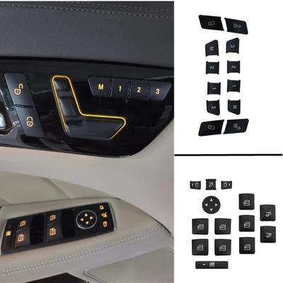 Autocollant de Couvercle de Bouton de Déverrouillage de Serrure de Porte Autocollant de Bouton de Leve-vitre Pour Mercedes Benz Classe A B C E GLA CLA CLS GLK GL ML GLE