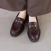 HIMIKO Track Sole Quilted Bit Loafers D with a genuine sheepskin leather and lightweight (651324, Brown, 255) soft, cushioned, sole.