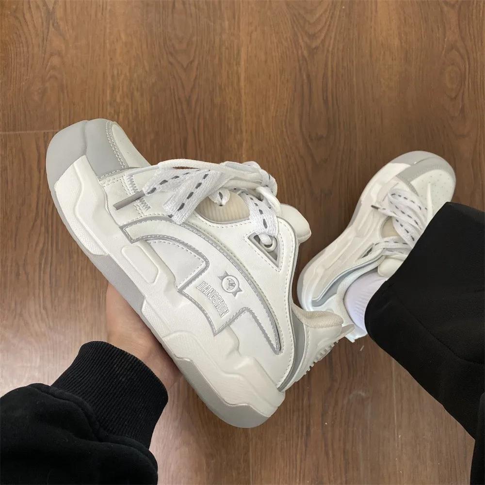 Fashion Wide Sole Women Chunky Sneakers Design Bread Shoes Girls Platform Sports Shoes Womans Casual Shoes