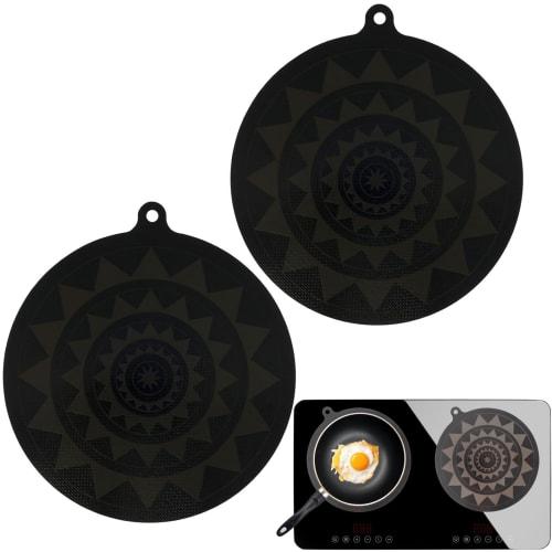 

HAKONA IH Mat, 2-Piece Set for IH Cooktops, Non-Slip Silicone Mat, Color-Changing with Heat, Stovetop Cover, Prevents Burning, Protects IH, Microwave,
