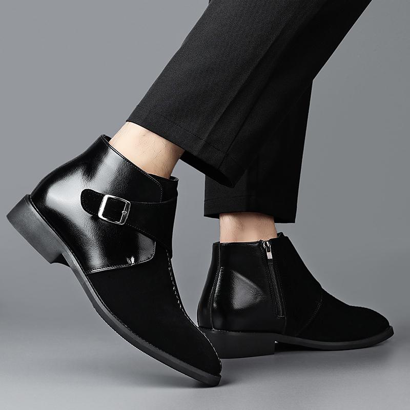 Men's Autumn and Winter Boots Casual Gentleman Style Office Fashion Party Outdoor Trendy Shoes 38-46 Color Blocked Business