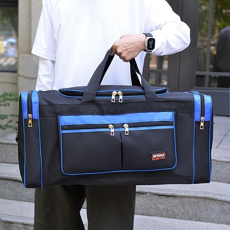 Large Capacity Foldable Travel Duffel Bag with Multiple Compartments, Adjustable Shoulder Straps & Zipper Closure - Ideal for Gym, Work, and Daily Use
