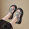 Augustine Platform Sandals Women's Summer Wear 2025 New Comfortable Sports Black Casual Roman Beach Shoes