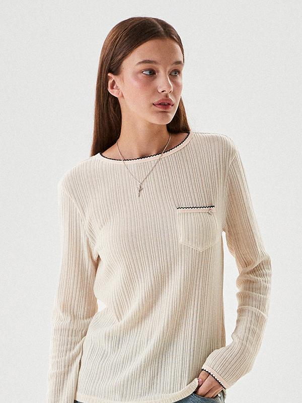 Kirsh Small Cherry Lip Point Long Sleeve T-Shirt [Ivory] 1
