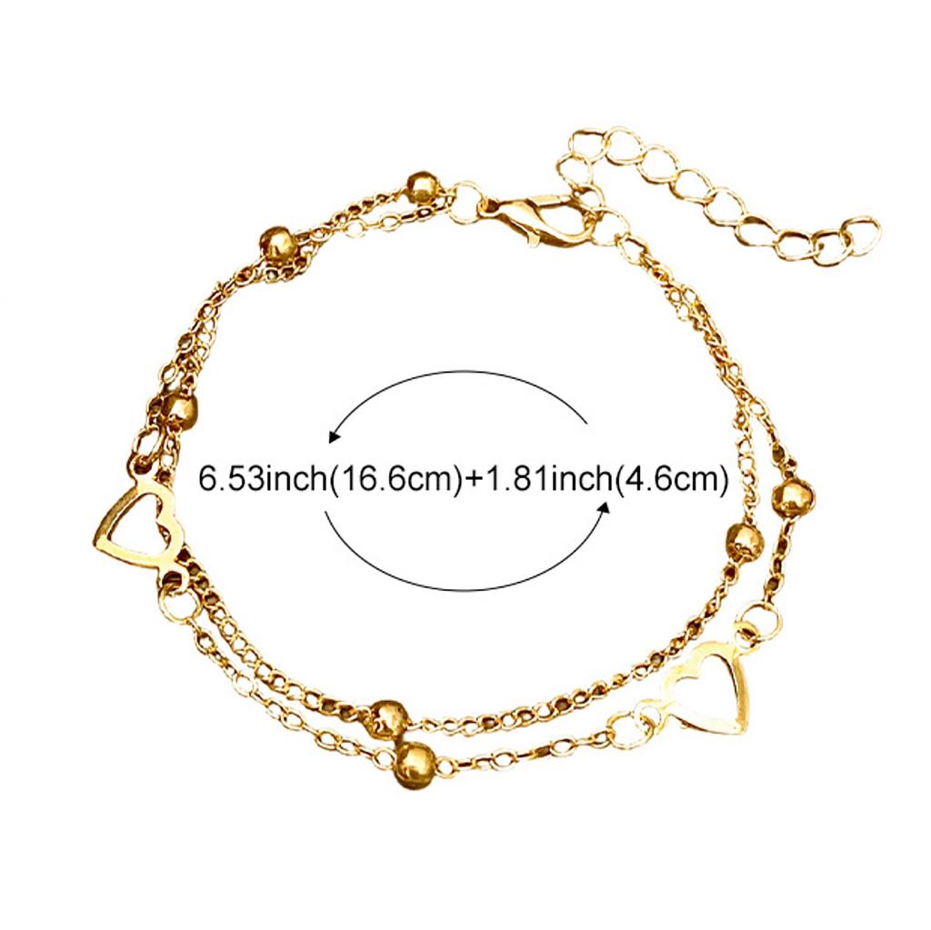 Exquisite Temperament Double Layered Heart Shaped Bead Bracelet For Women