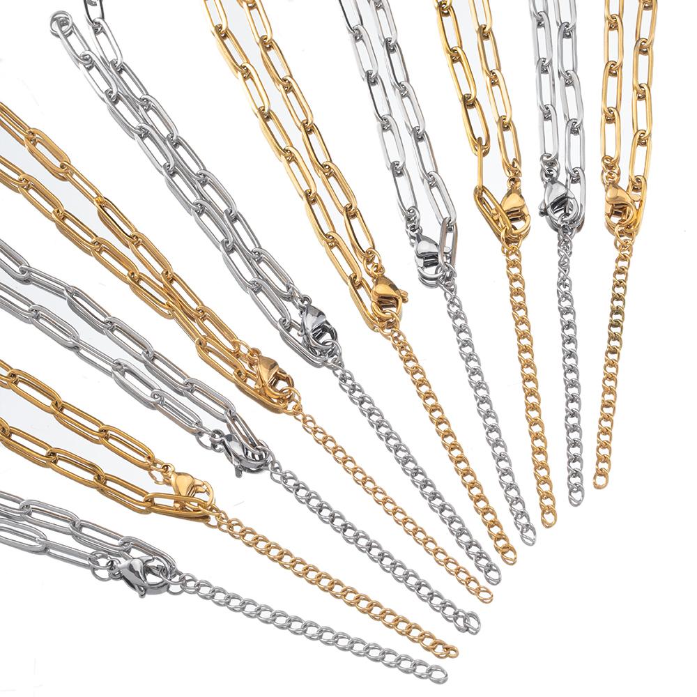 10pc 5pc Stainless Steel Semi-finished Bracelet Frame Chain with Adjustable EXtension Chain Lobster Clasp for DIY Jewelry Making