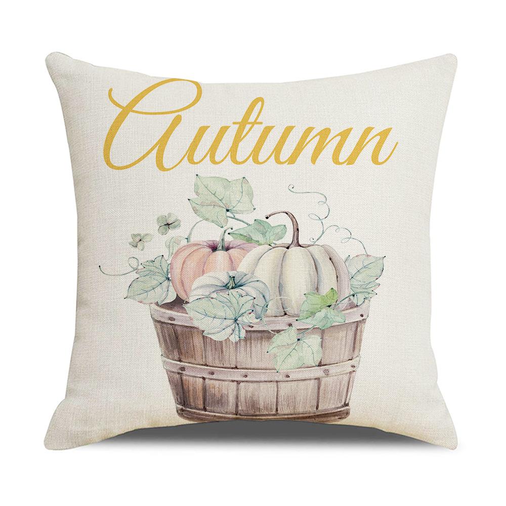 Home Autumn Pillow Cover New Pumpkin Truck Linen Cushion Cushion Cover