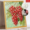 DIY Frameless Pearl Painting Kit Redcurrant 3D Shiny Bead Art Canvas Relaxing Creative Craft for Home Wall Decor Gift