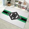 Borussia Monchengladbach Striped Logo Print Area Rug Soccer Fan Non‑Slip Rectangular Floor Mat for Gaming Room Living Bedroom Home Decor