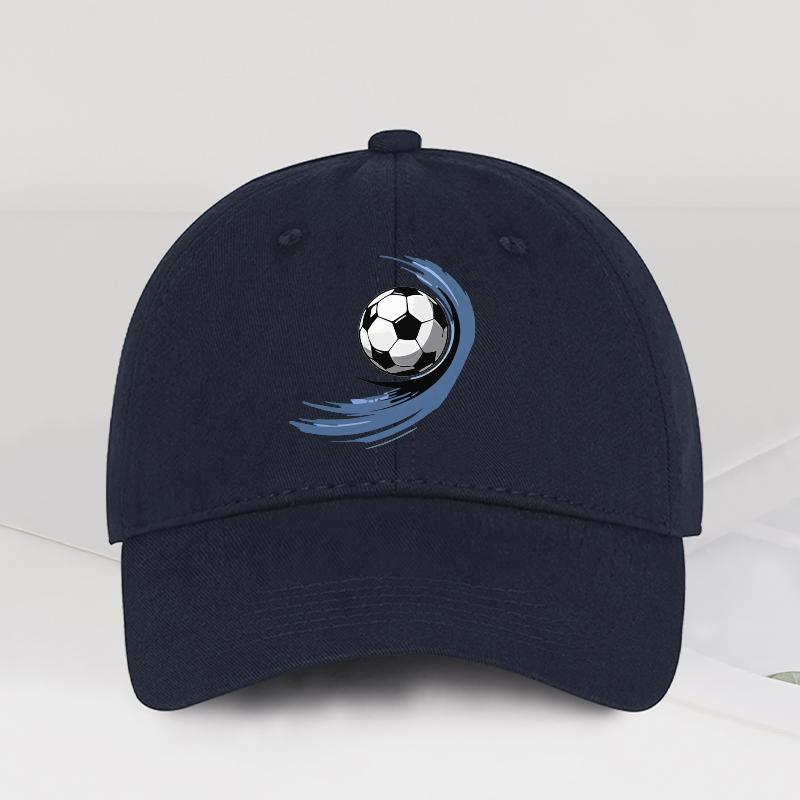 Dynamic Soccer Ball Print Baseball Cap Men Women Vintage Washed Cotton Adjustable Dad Hat Football Fan Sports Sun Hat